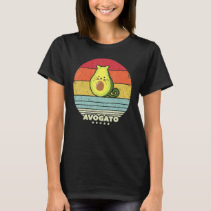 Avogato Hola Retro Cat Avocado Cinco De Mayo Mexi T-Shirt