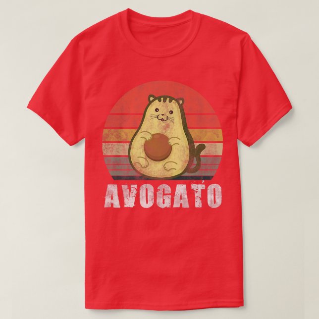 Avogato Retro Cat Avocado Cinco De Mayo T-Shirt (Design Front)