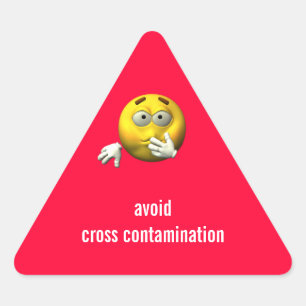 Avoid cross contamination triangle sticker