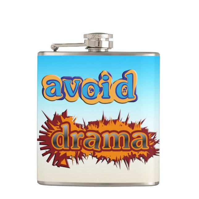 Avoid Drama  Hip Flask (Front)
