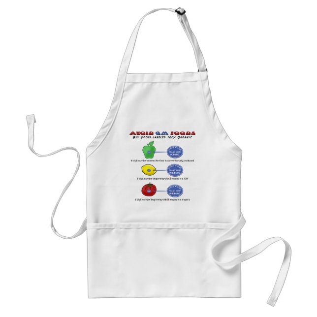 Avoid GM foods avoid 5 digit PLU starting with 8 Standard Apron (Front)