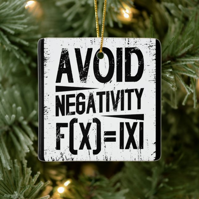 Avoid Negativity Absolute Value Equation Joke Ceramic Ornament (Tree)