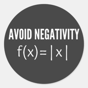 avoid negativity math equation classic round sticker
