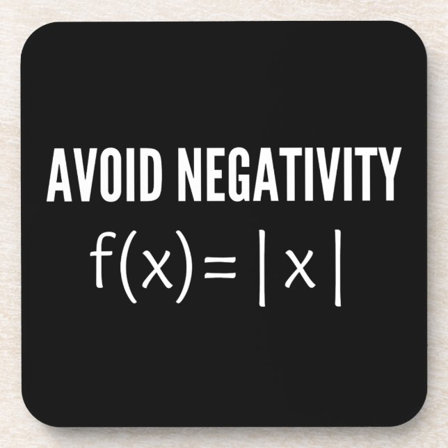 avoid negativity math equation coaster (Front)