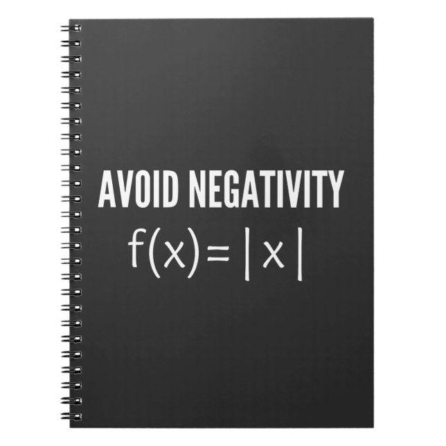 avoid negativity math equation notebook (Front)