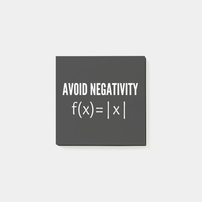 avoid negativity math equation post-it notes (Front)