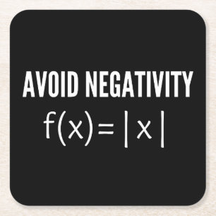 avoid negativity math equation square paper coaster