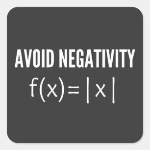 avoid negativity math equation square sticker