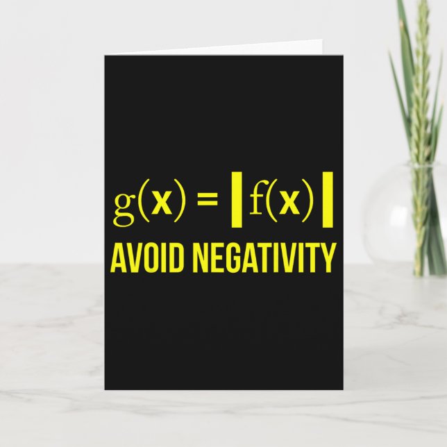 Avoid Negativity Math Nerd Geek Student Teacher  Card (Front)