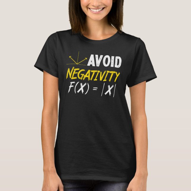 Avoid Negativity Saying Math Teacher Equation T-Shirt (Front)