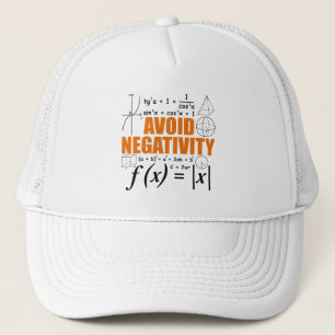Avoid Negativity Teaching Typography Math Tutor Trucker Hat