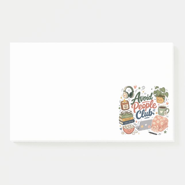Avoid People Club Cosy Introvert Vibes Post-it Notes (Front)