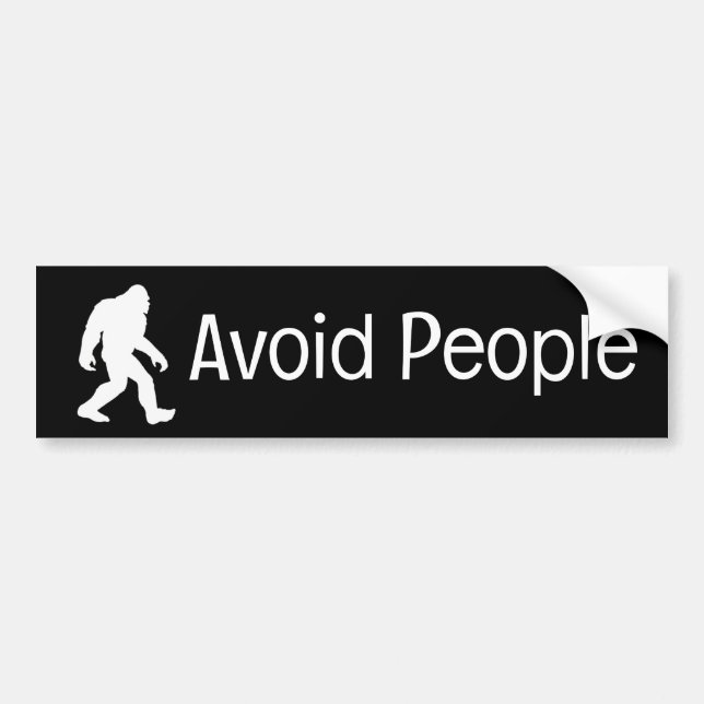 Avoid People, Sasquatch Bigfoot Cryptid Bumper Sticker (Front)