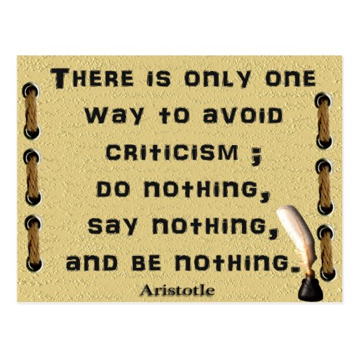 Image of Avoiding criticism Postcard