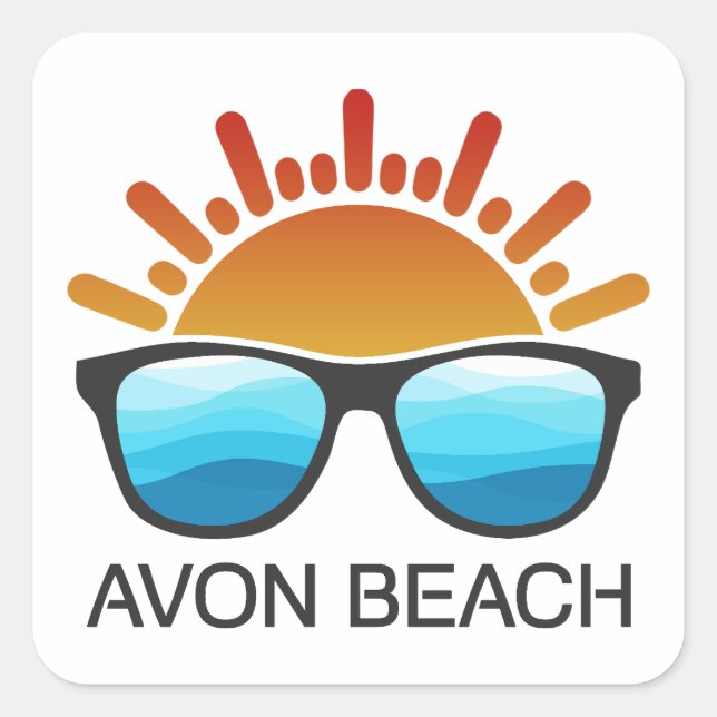 Avon Beach North Carolina Sunglasses Square Sticker (Front)