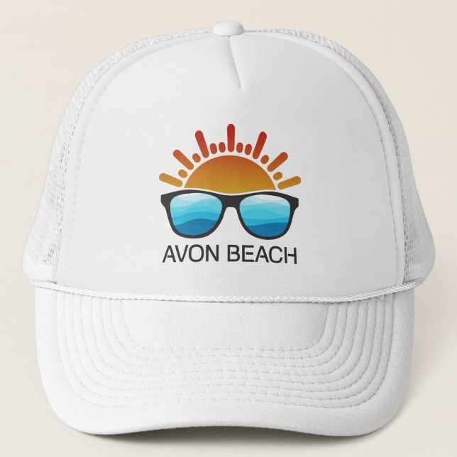 Avon Beach North Carolina Sunglasses Trucker Hat (Front)
