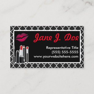 Avon Black Cosmetic Kiss Business Card