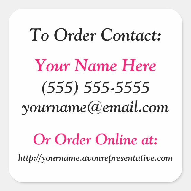 Avon Brochure Stickers - Square (Front)