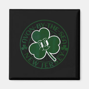 Avon-by-the-sea New Jersey Irish Shamrock Nj Retro Magnet