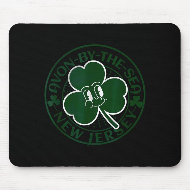 Avon-by-the-sea New Jersey Irish Shamrock Nj Retro Mouse Mat (Front)