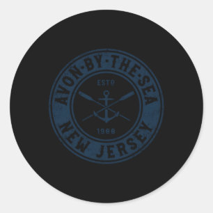 Avon-By-The-Sea New Jersey Nj Boat Anchor Oars Classic Round Sticker