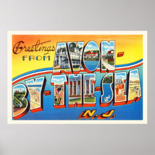 Avon by the Sea New Jersey NJ Vintage Postcard - Poster