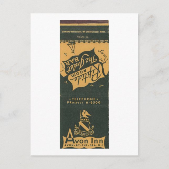 Avon by the Sea NJ, Avon Inn 1950s Matchbook  Postcard (Front)