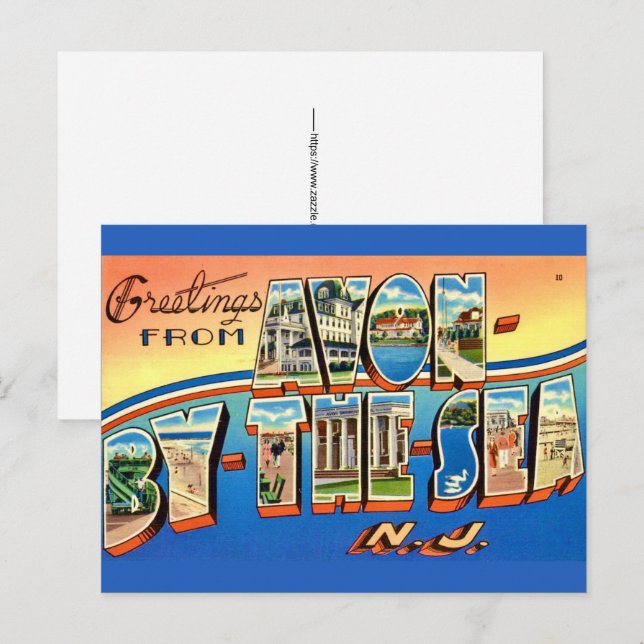 Avon By-The-Sea NJ Postcard (Front/Back)