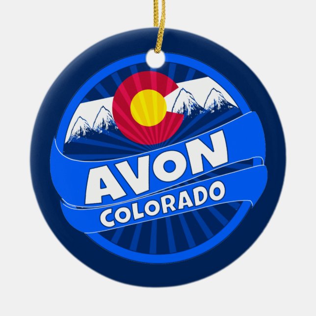 Avon Colorado mountain burst ornament (Front)