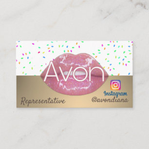 Avon Instagram logo gold and silver aesthetic Busi Business Card