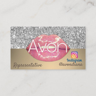Avon Instagram logo gold and silver aesthetic Business Card