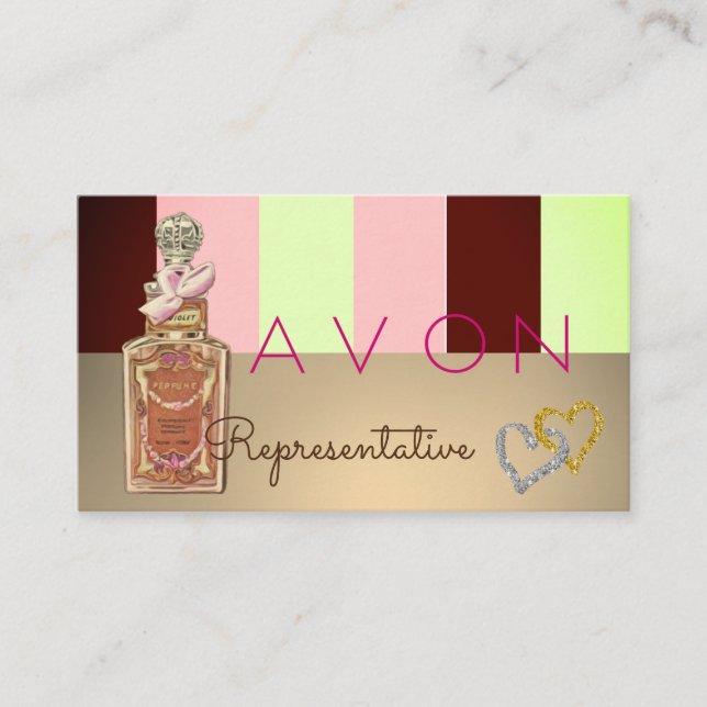 Avon Instagram logo pink gold glam Business Card (Front)