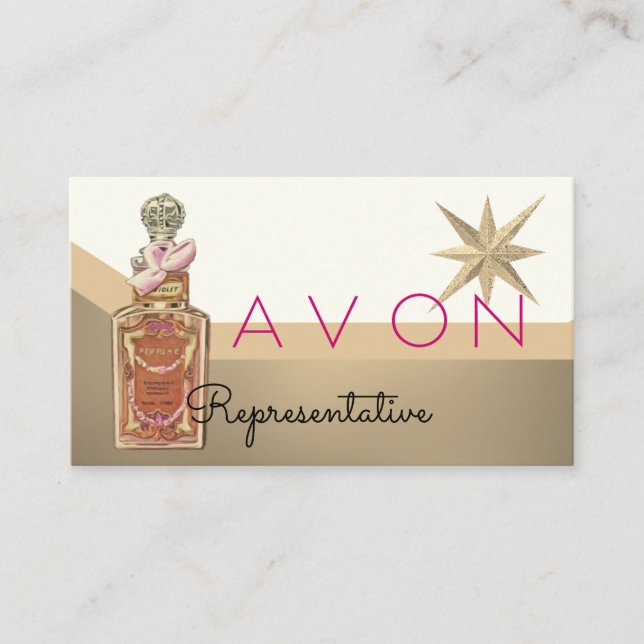Avon Instagram logo pink gold glam Business Card (Front)