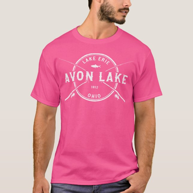 Avon Lake Oh Crossed Fishing Rods T-Shirt (Front)