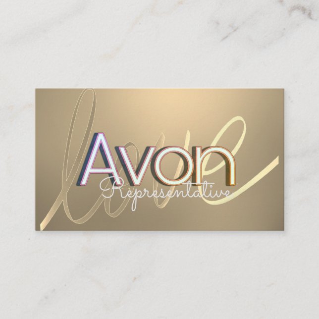 Avon personalised gold business card (Front)
