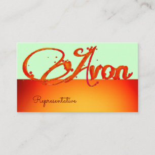 Avon personalised orange and red aesthetic business card