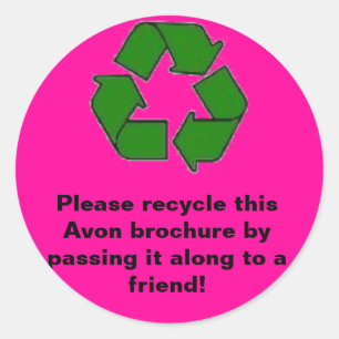 Avon:  Please recycle brochure Classic Round Sticker