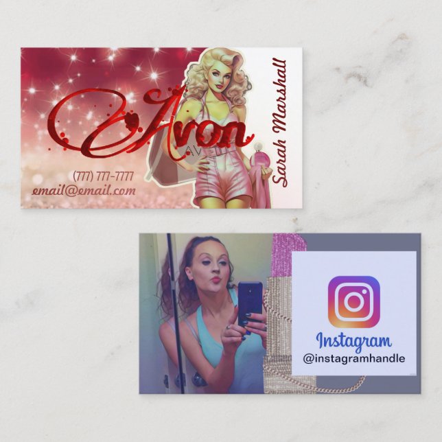 Avon Representative Instagram Business Card (Front/Back)