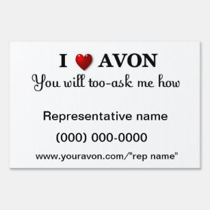 AVON representative yard sign
