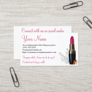 Avon, Social Media, White Business Card