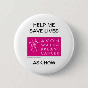 avon-walk-against-breast-cancer 6 cm round badge