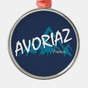 Avoriaz France Mountains Metal Tree Decoration
