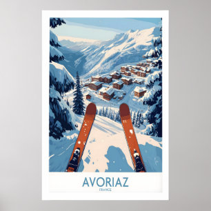 Avoriaz France Ski Art Print Mountain Chalet