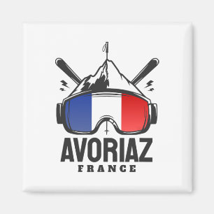 Avoriaz France Ski Resort Retro Skiing Magnet