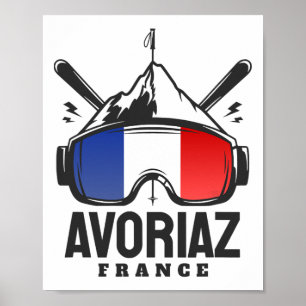 Avoriaz France Ski Resort Retro Skiing Poster