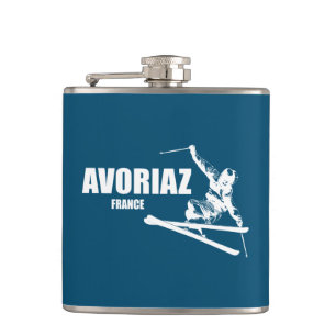 Avoriaz France Skier Hip Flask