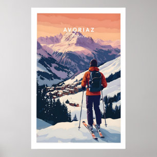 Avoriaz French Ski Poster Skiing Wall Art 1