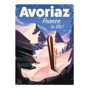 Avoriaz, French Ski travel poster