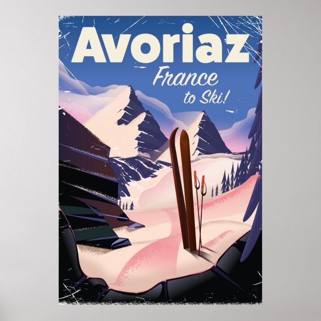 Avoriaz, French Ski travel poster (Front)