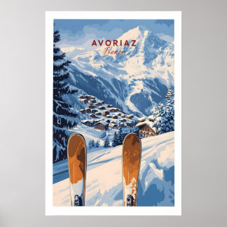 Avoriaz Ski Resort Print French Alps Winter Wall